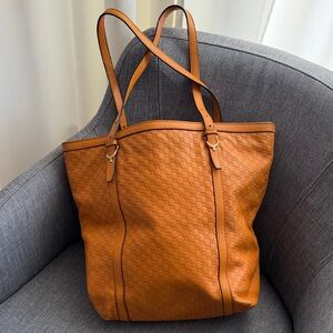 Gucci Orange Embossed Leather Tote